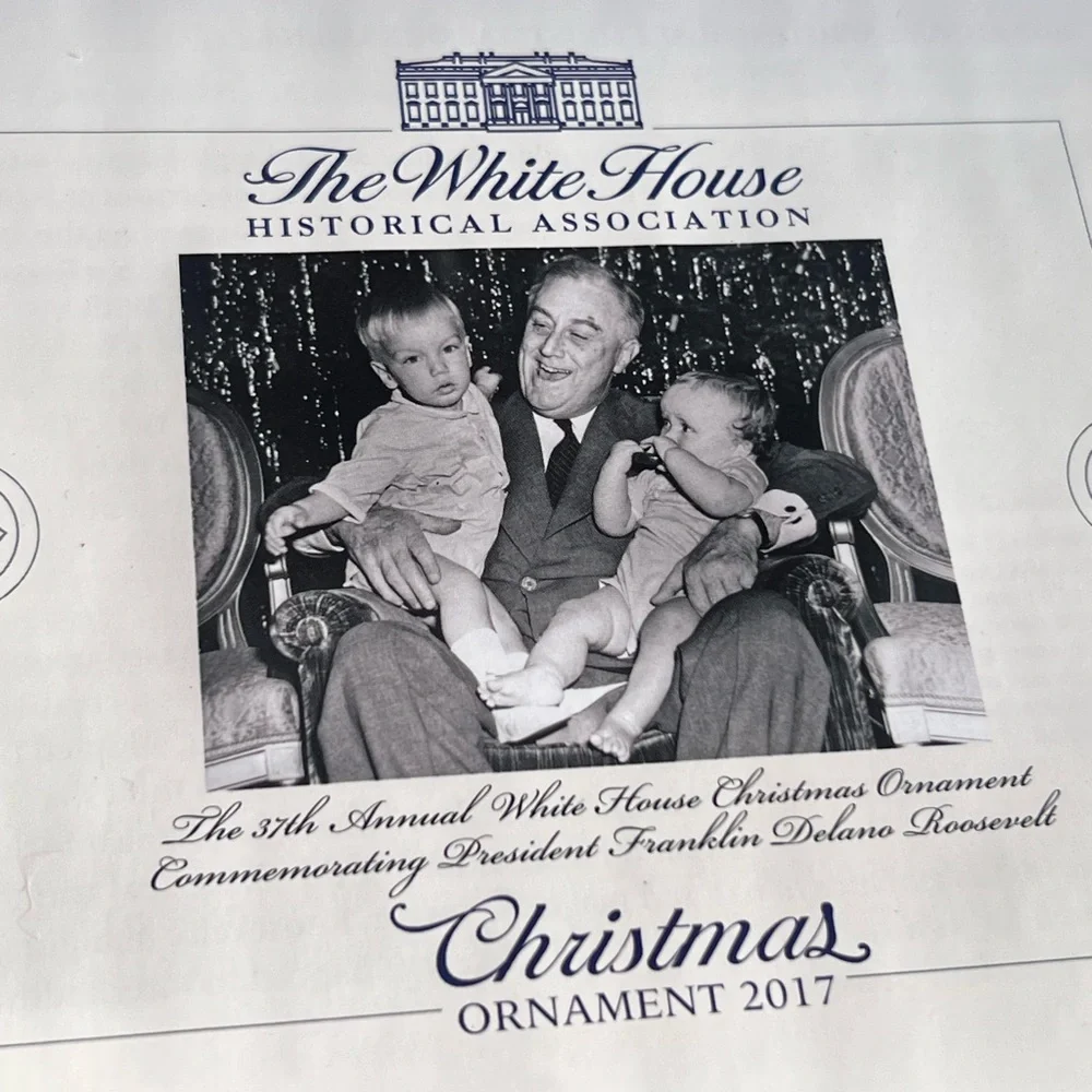 The White House  Patriotic Gold and Red Eagle Ornament 2017